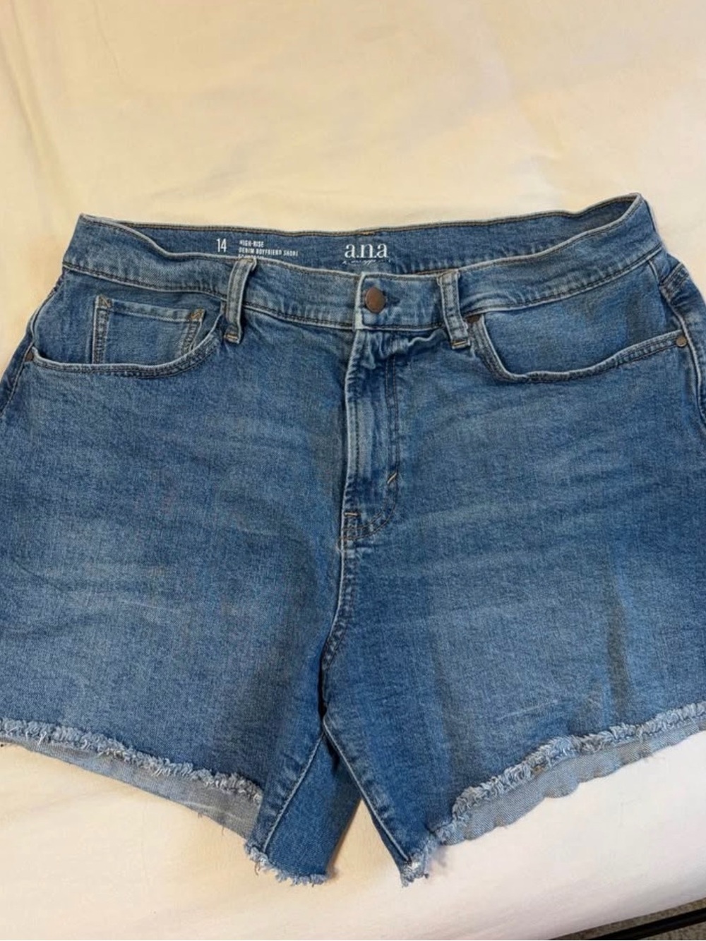 a.n.a Distressed Blue Denim Cutoff Shorts